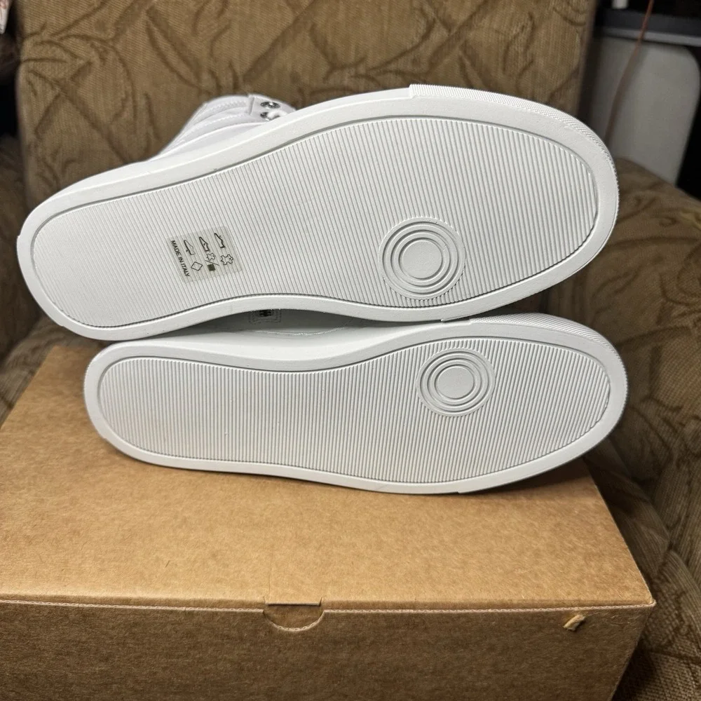 Size 39 -‎ Zadig & Voltaire High Flash Sneakers White Leather High Tops